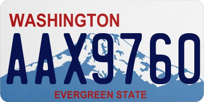 WA license plate AAX9760