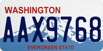 WA license plate AAX9768