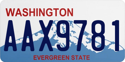 WA license plate AAX9781