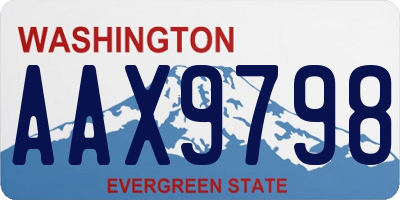 WA license plate AAX9798