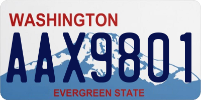 WA license plate AAX9801