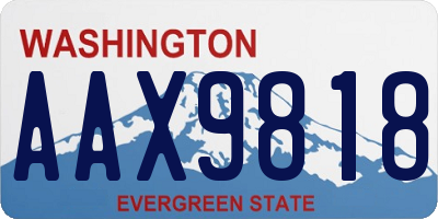 WA license plate AAX9818