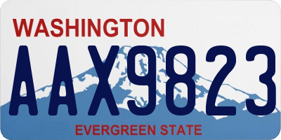 WA license plate AAX9823