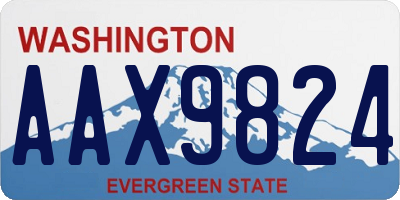WA license plate AAX9824
