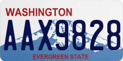 WA license plate AAX9828