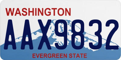 WA license plate AAX9832