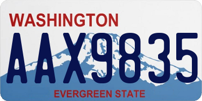WA license plate AAX9835