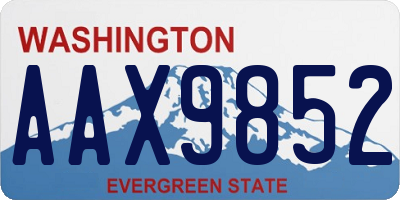 WA license plate AAX9852