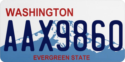 WA license plate AAX9860