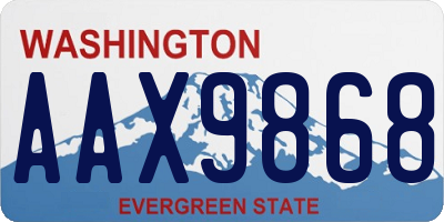WA license plate AAX9868