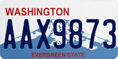 WA license plate AAX9873