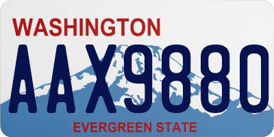 WA license plate AAX9880