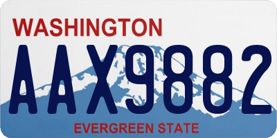 WA license plate AAX9882
