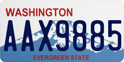 WA license plate AAX9885