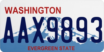 WA license plate AAX9893
