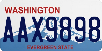 WA license plate AAX9898