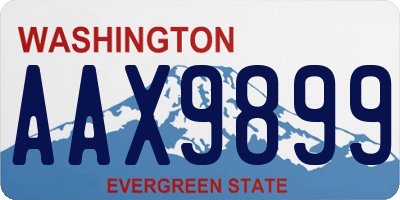 WA license plate AAX9899