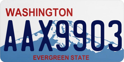 WA license plate AAX9903
