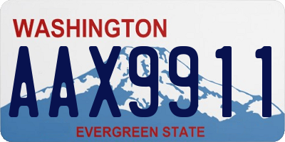 WA license plate AAX9911