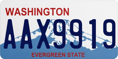 WA license plate AAX9919