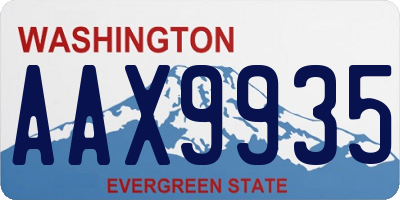 WA license plate AAX9935