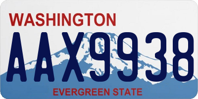 WA license plate AAX9938