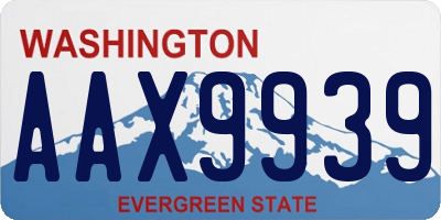 WA license plate AAX9939