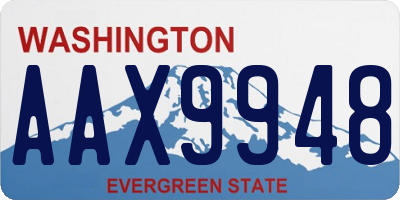WA license plate AAX9948
