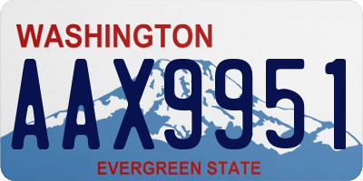 WA license plate AAX9951
