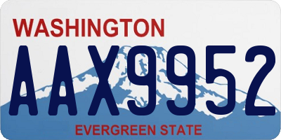 WA license plate AAX9952