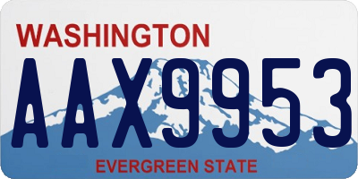 WA license plate AAX9953