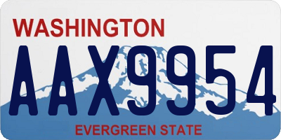 WA license plate AAX9954