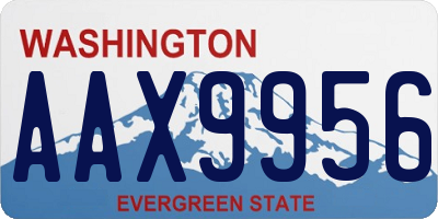 WA license plate AAX9956