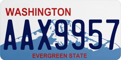 WA license plate AAX9957