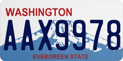 WA license plate AAX9978