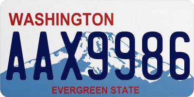 WA license plate AAX9986
