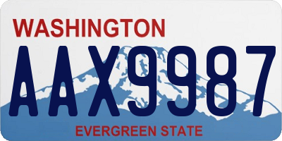 WA license plate AAX9987