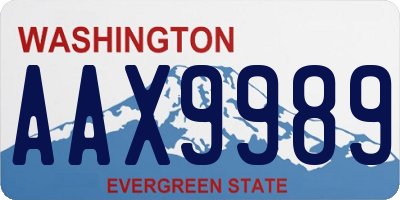 WA license plate AAX9989