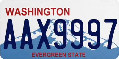 WA license plate AAX9997