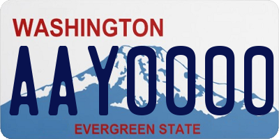 WA license plate AAY0000