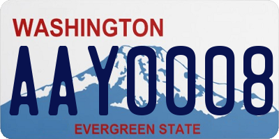 WA license plate AAY0008