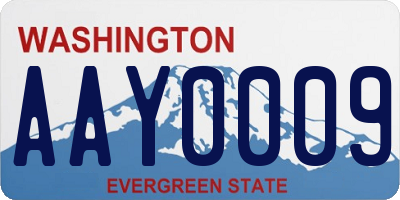 WA license plate AAY0009