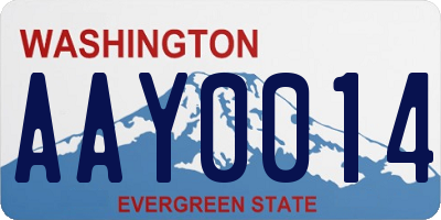 WA license plate AAY0014