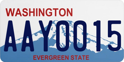 WA license plate AAY0015