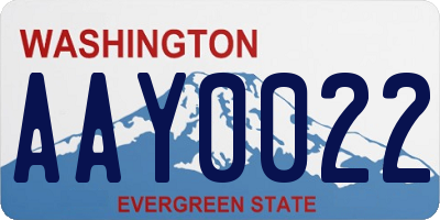 WA license plate AAY0022
