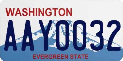 WA license plate AAY0032