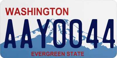 WA license plate AAY0044