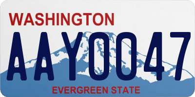 WA license plate AAY0047
