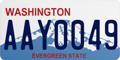 WA license plate AAY0049