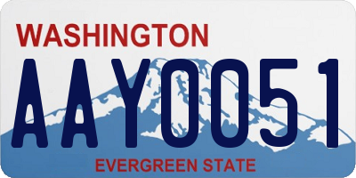 WA license plate AAY0051